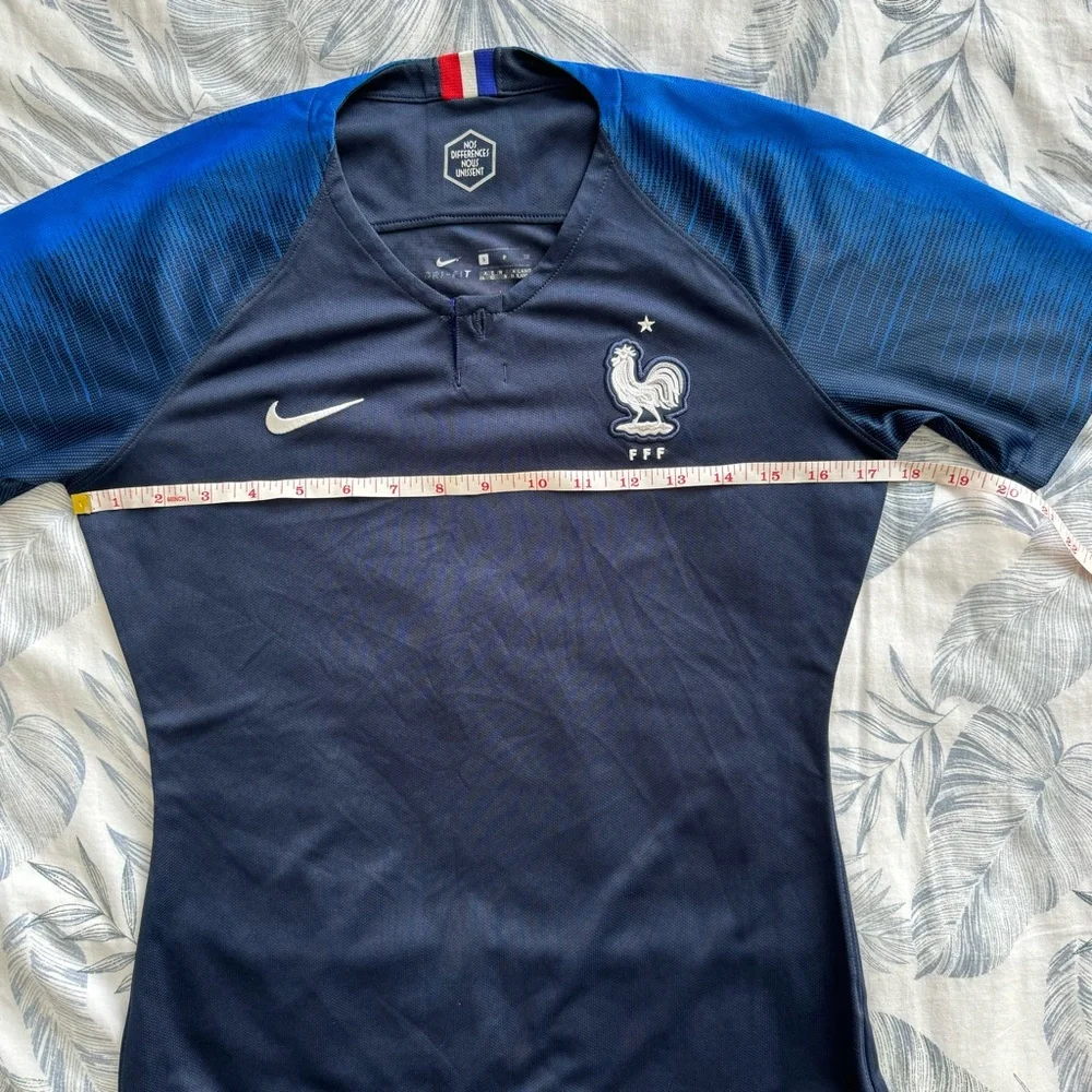 NIKE WOMEN'S FRANCE SOCCER  tee shirt jersey  navy blue size S - Picture 16 of 17
